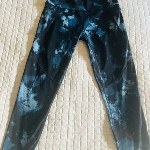 Sweaty Betty The Power Workout Ankle 7/8 Leggings - Blue Tie Dye - Small